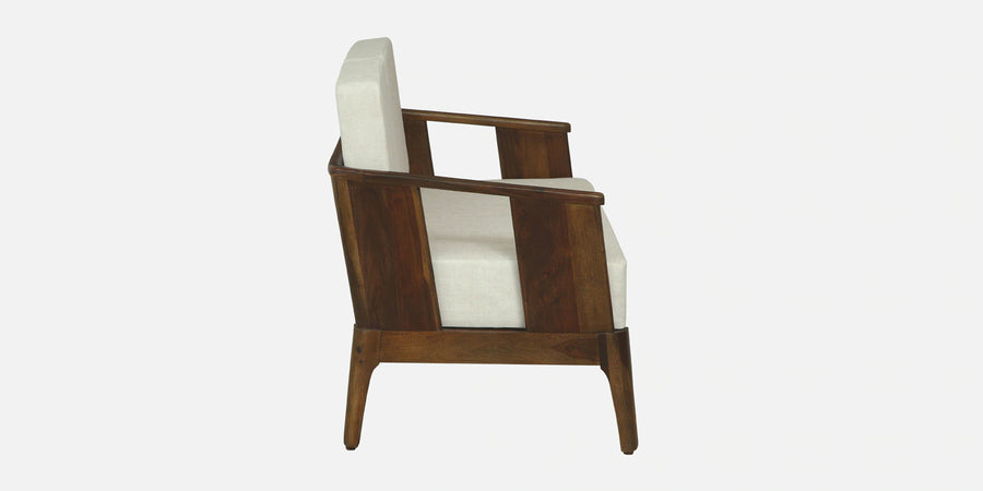 Bano Sheesham Wood 2 Seater Sofa In Beige Colour - Febonic Living