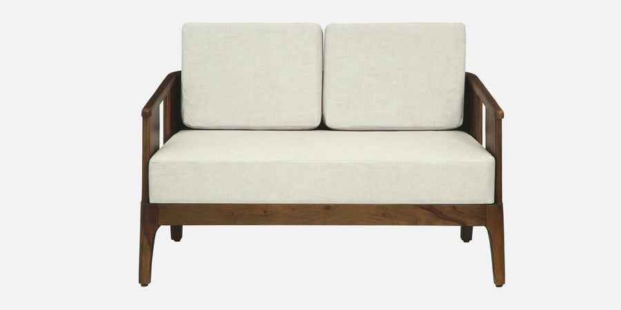 Bano Sheesham Wood 2 Seater Sofa In Beige Colour - Febonic Living