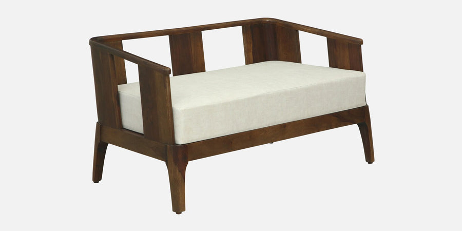 Bano Sheesham Wood 2 Seater Sofa In Beige Colour - Febonic Living