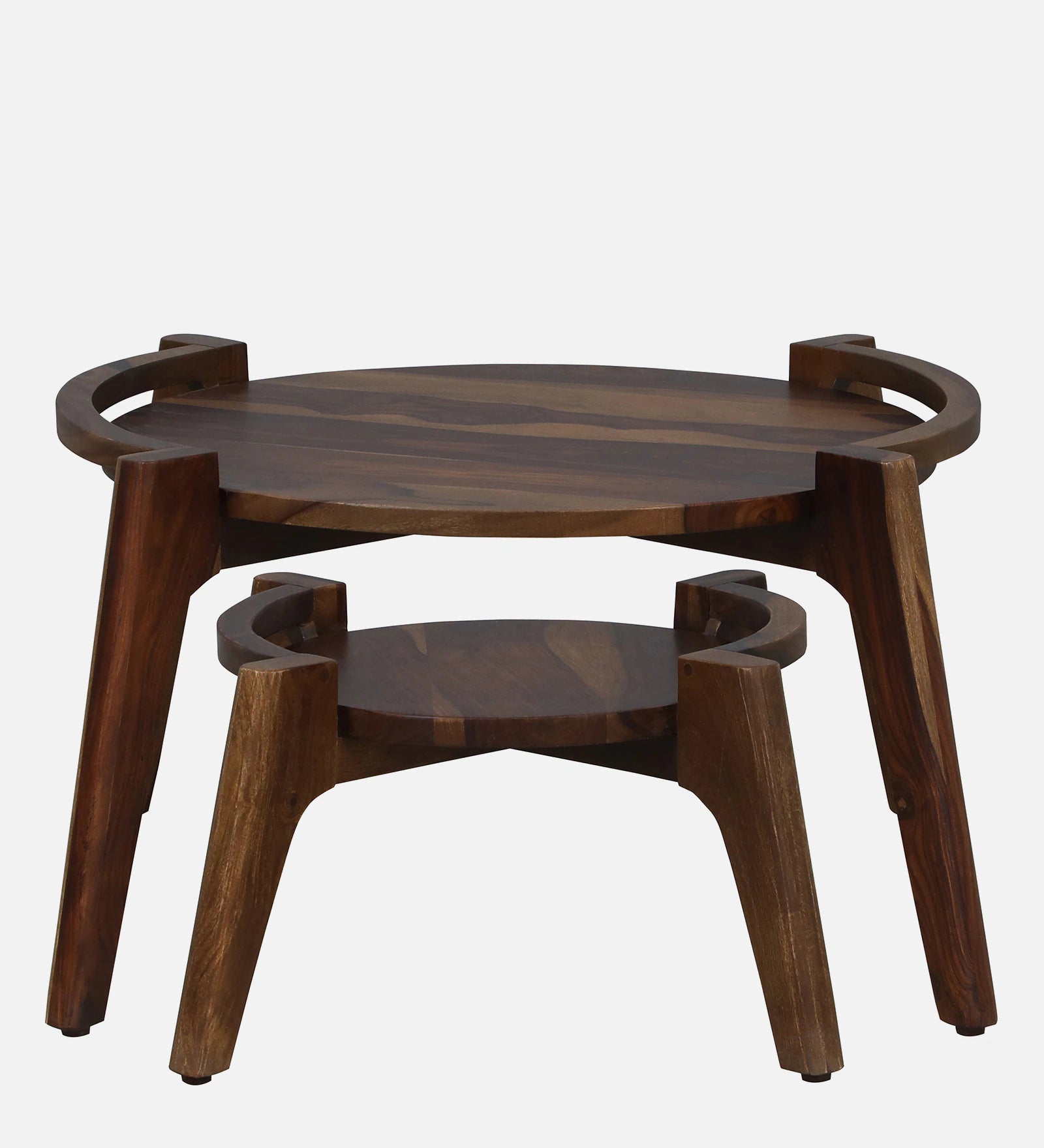 Aswan Sheesham Wood Coffee Table In Scratch Resistant Provincial Teak Finish (Set of 2) - Febonic Living