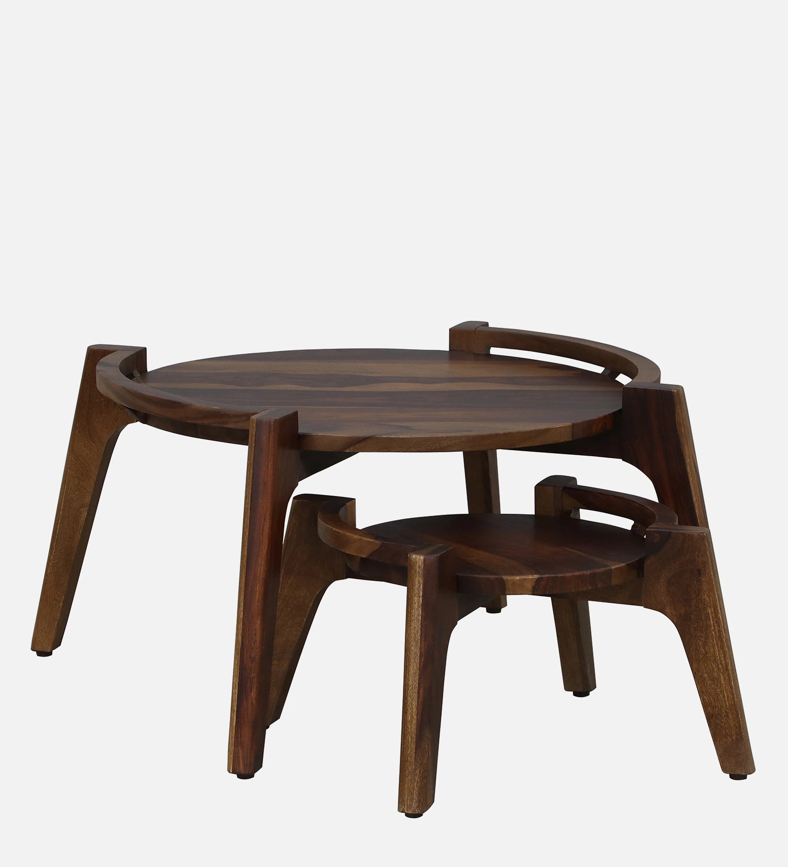 Aswan Sheesham Wood Coffee Table In Scratch Resistant Provincial Teak Finish (Set of 2) - Febonic Living