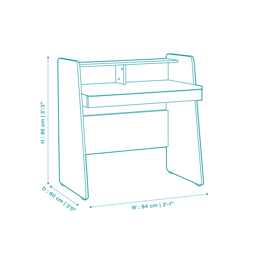 Avira Study Table In Walnut Finish - Febonic Living