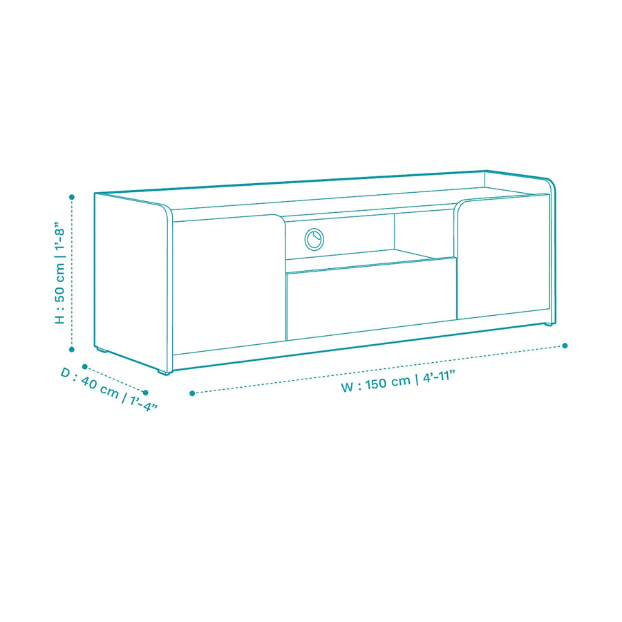 Devric TV Unit In Oral Walnut Finish - Febonic Living