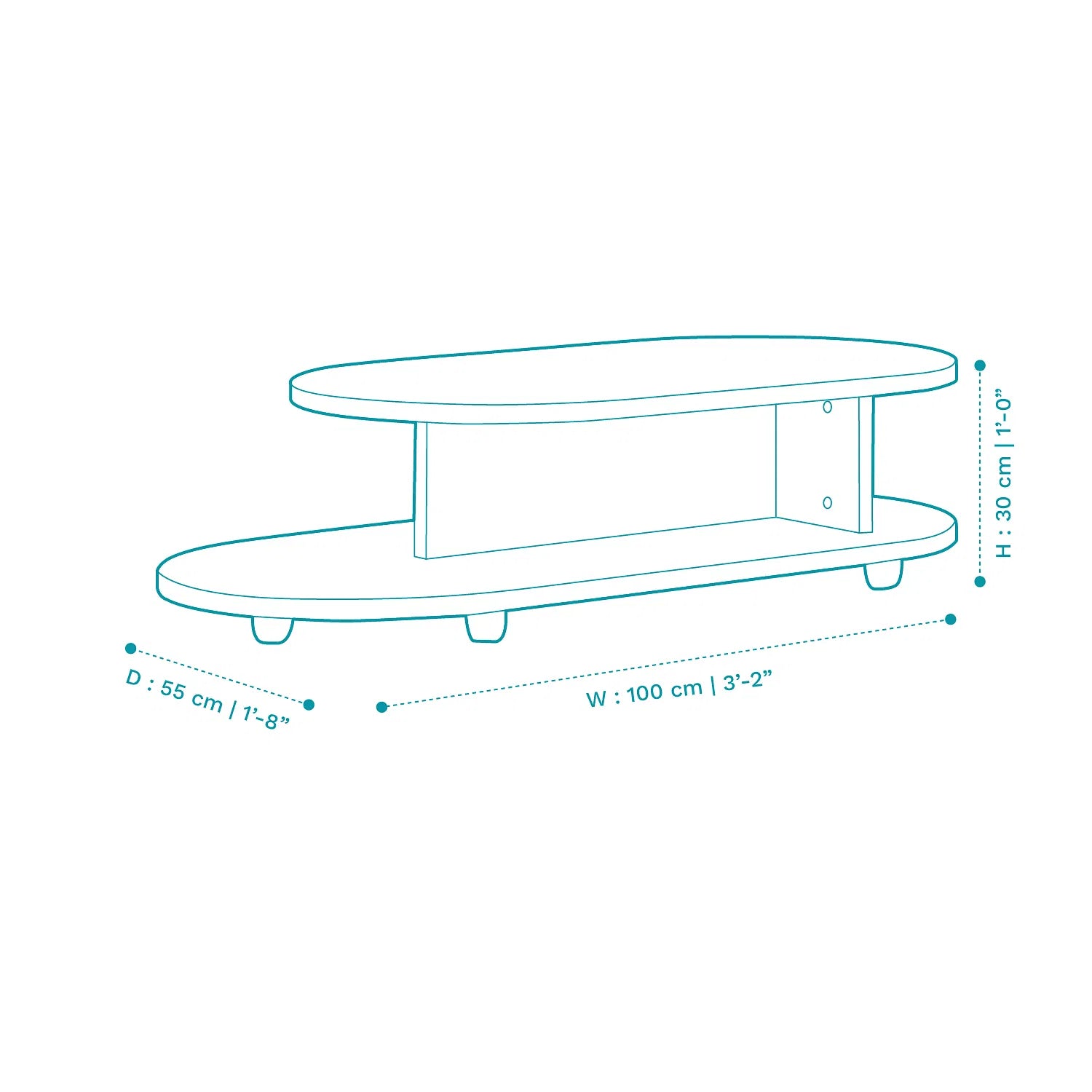 Kapa Coffee Table In Oral Wallnut Finish