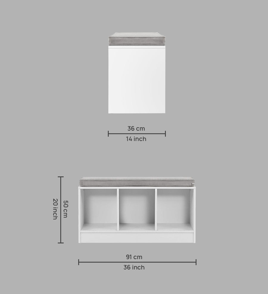 Zaire Shoe Rack In Frosty White Finish - Febonic Living