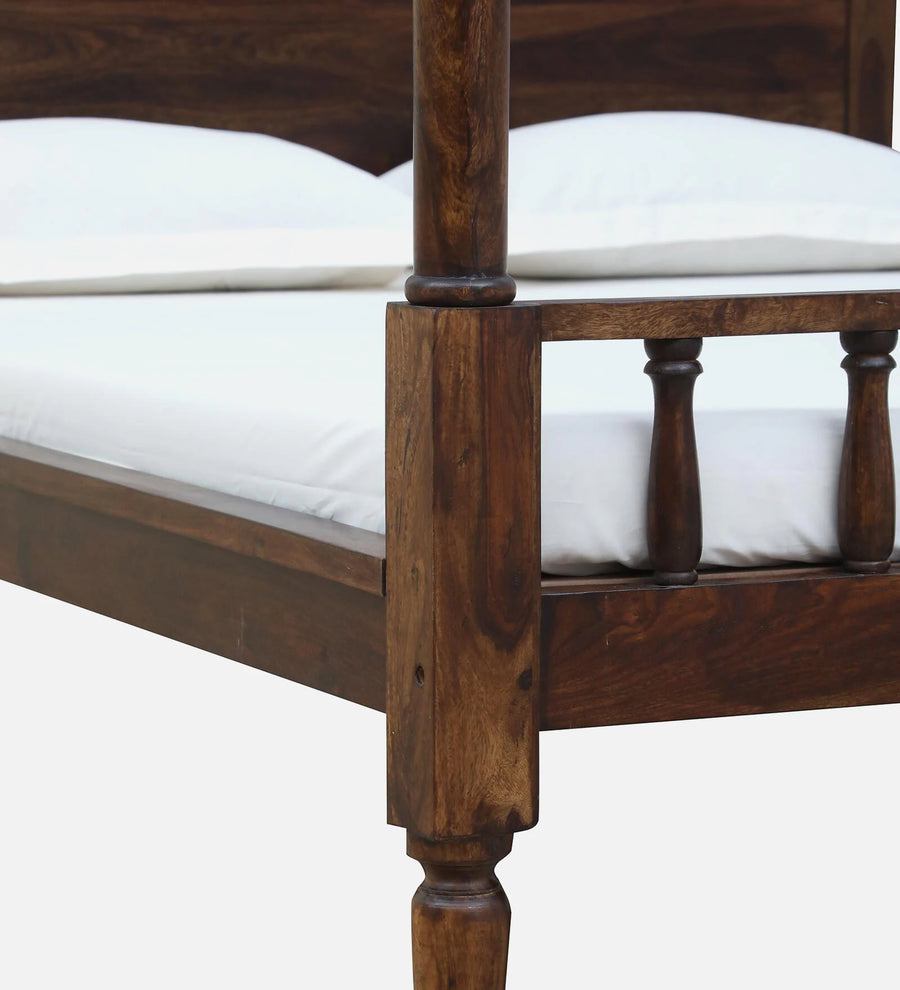 Vesper Sheesham Wood Queen Size Poster Bed in Provincial Teak Finish - Febonic Living