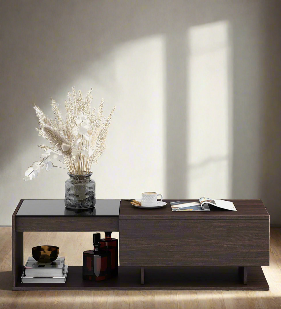 Valpa Coffee Table In Dark Walnut Finish - Febonic Living