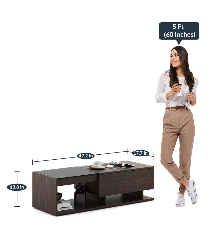 Valpa Coffee Table In Dark Walnut Finish - Febonic Living