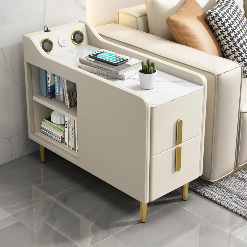 Frenso End Table In Frosty White Finish - Febonic Living