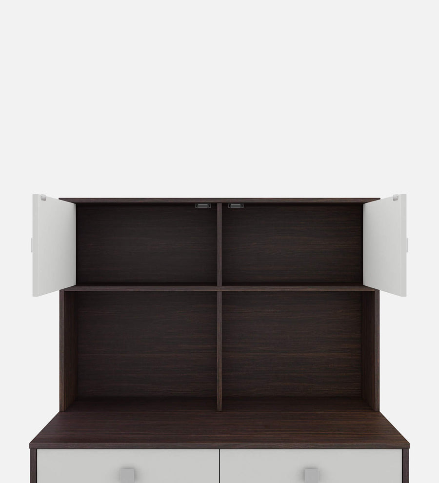 Nicas Study Table In Dark Walnut and Frosty White Finish - Febonic Living