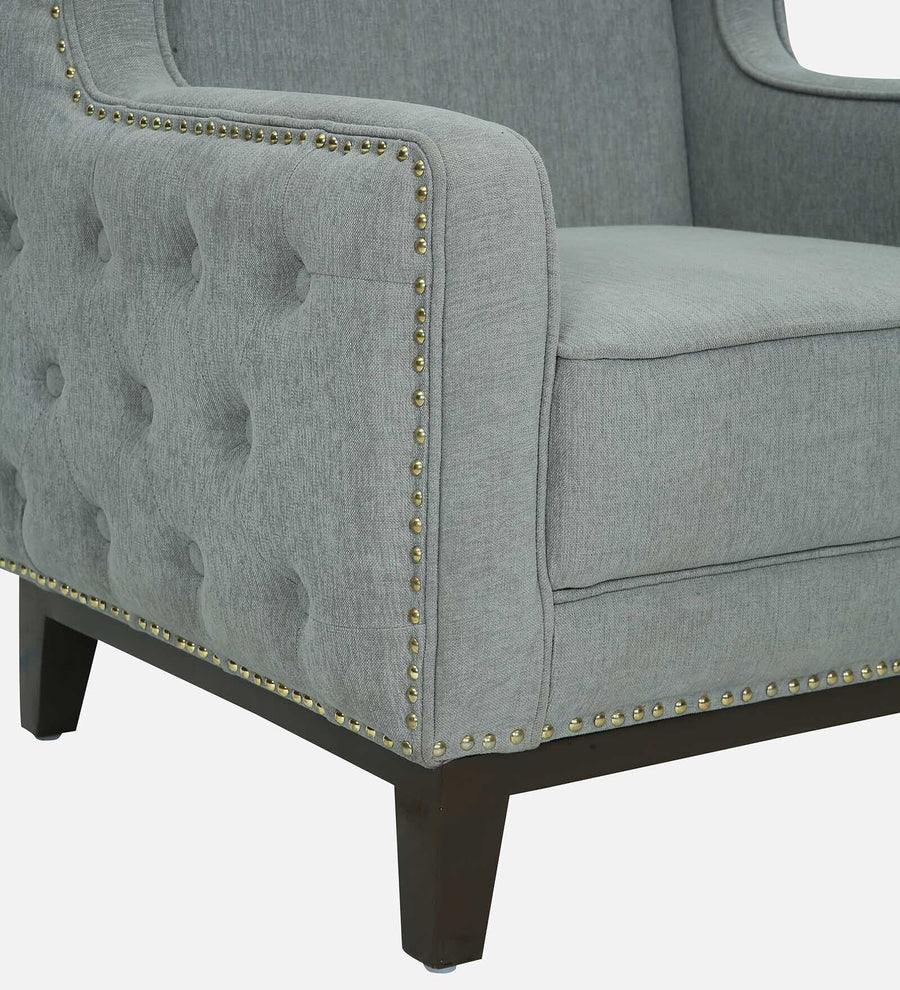 Debon Fabric Wing Chair In Steel Grey Colour - Febonic Living