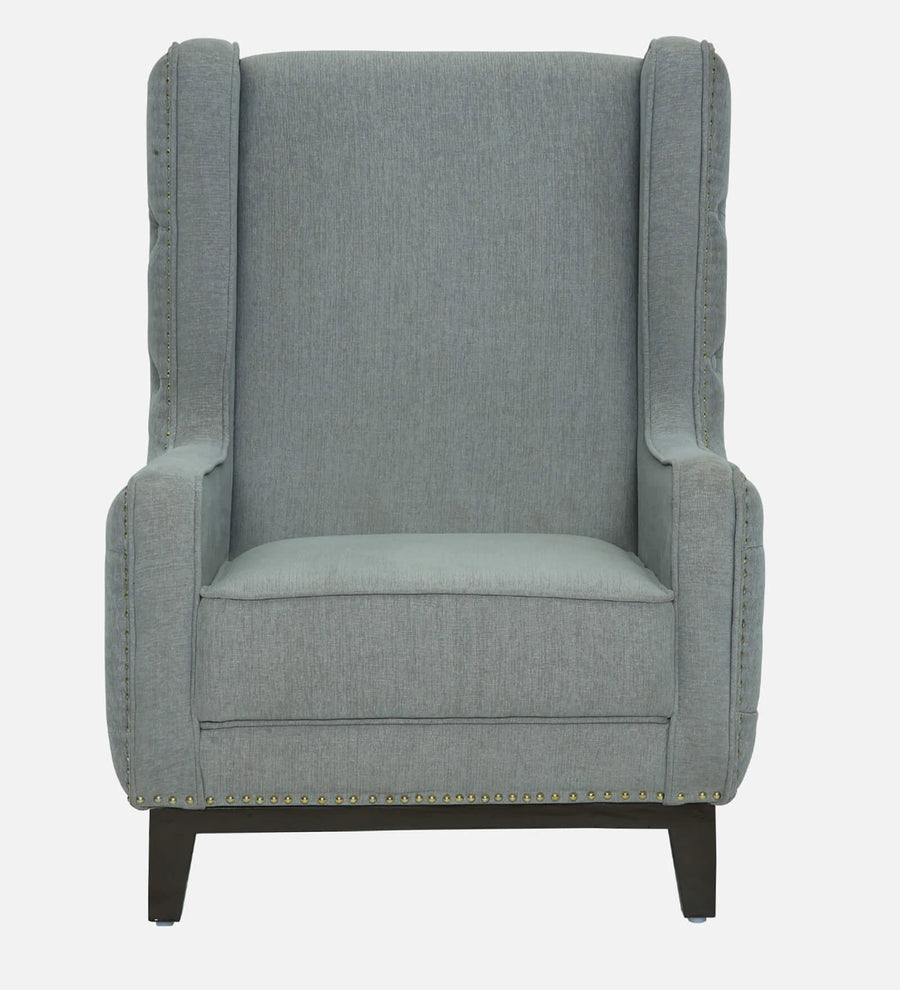 Debon Fabric Wing Chair In Steel Grey Colour - Febonic Living