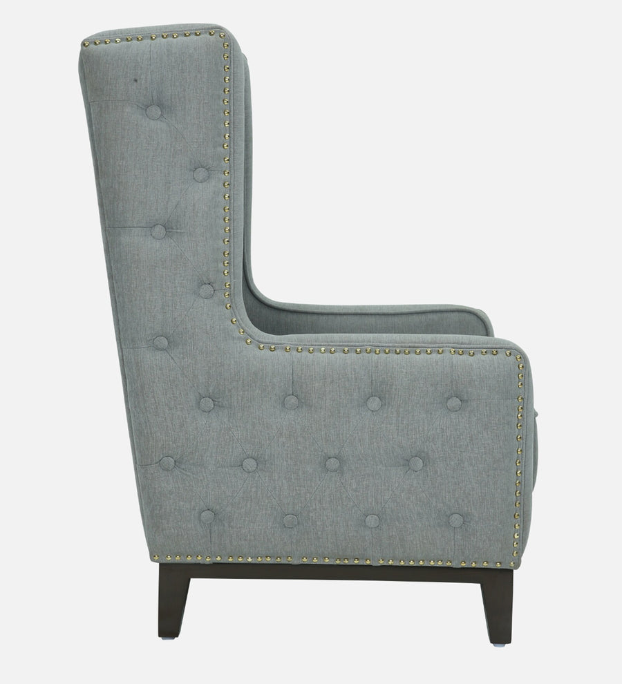 Debon Fabric Wing Chair In Steel Grey Colour - Febonic Living