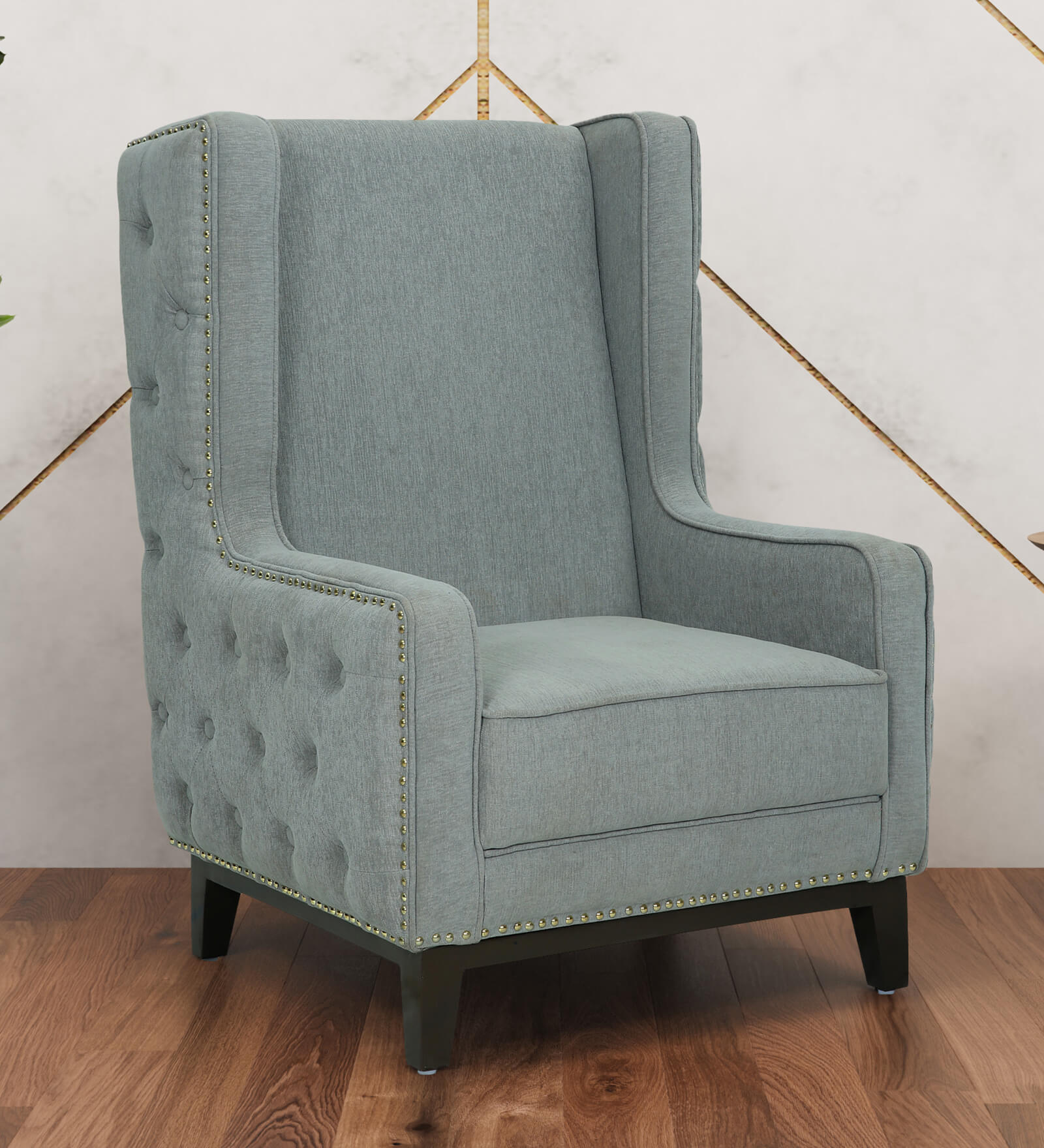 Debon Fabric Wing Chair in Steel Grey Colour