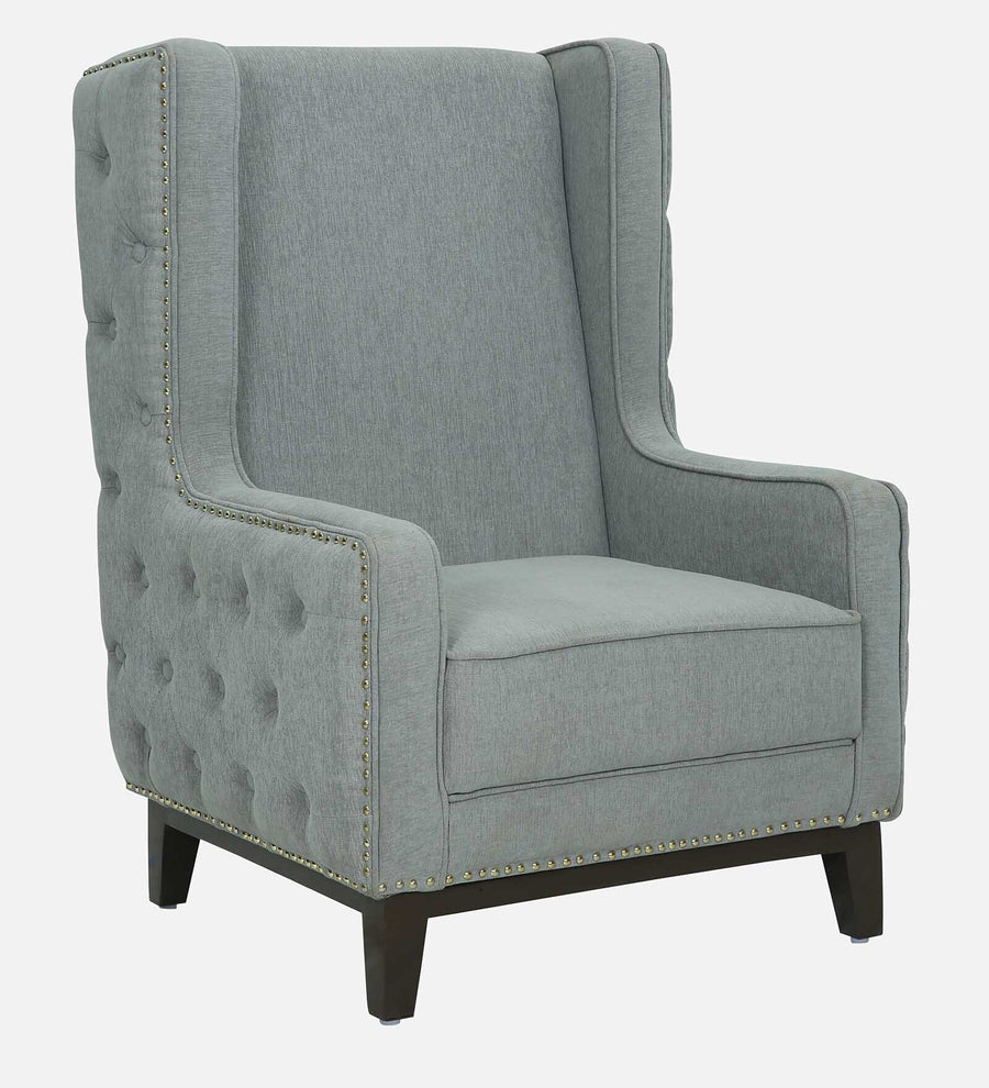 Debon Fabric Wing Chair In Steel Grey Colour - Febonic Living