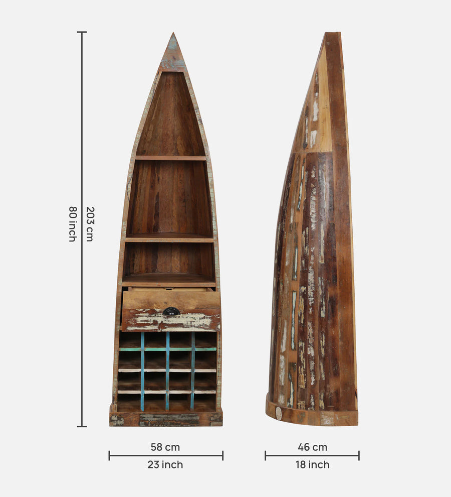 Ezla Reclaimed Wood Bar Cabinet In Distress Finish - Febonic Living