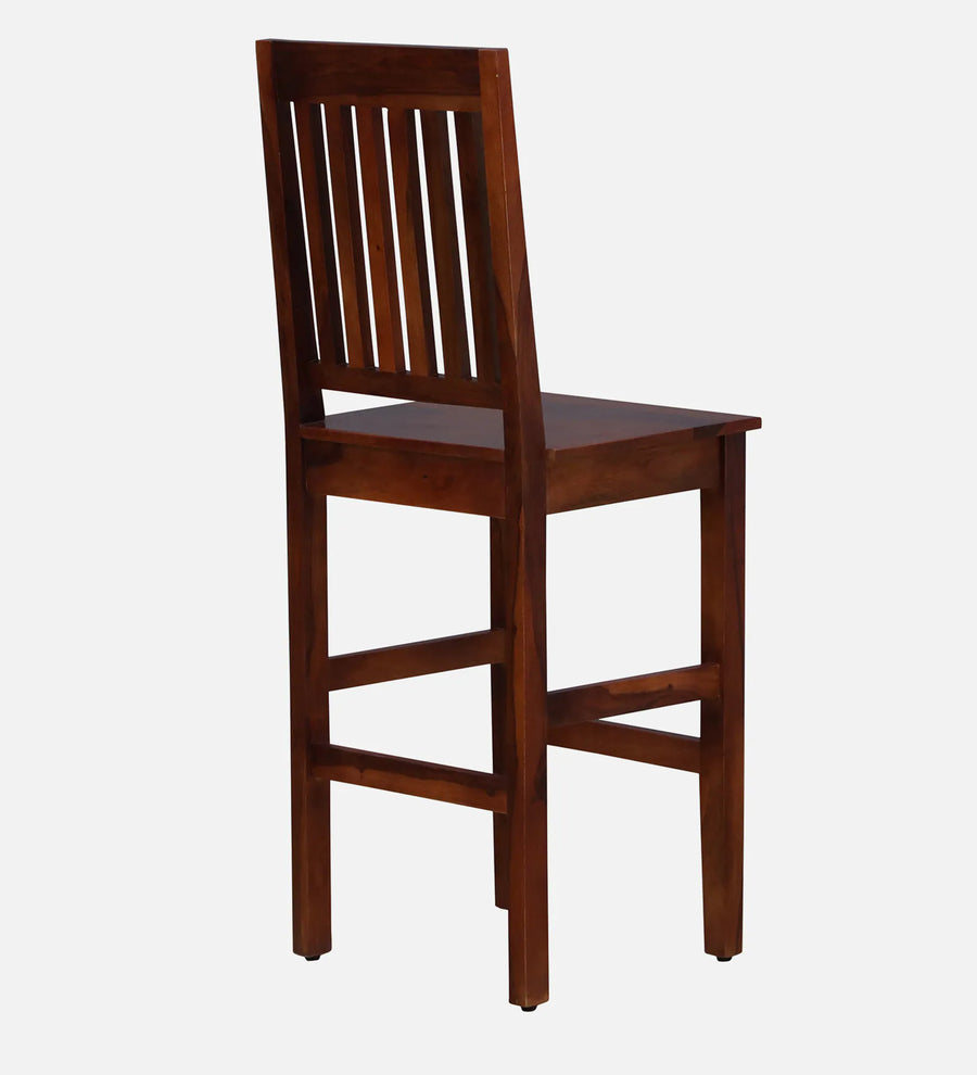 Eva Sheesham Wood Bar Stool In Honey Oak Finish - Febonic Living