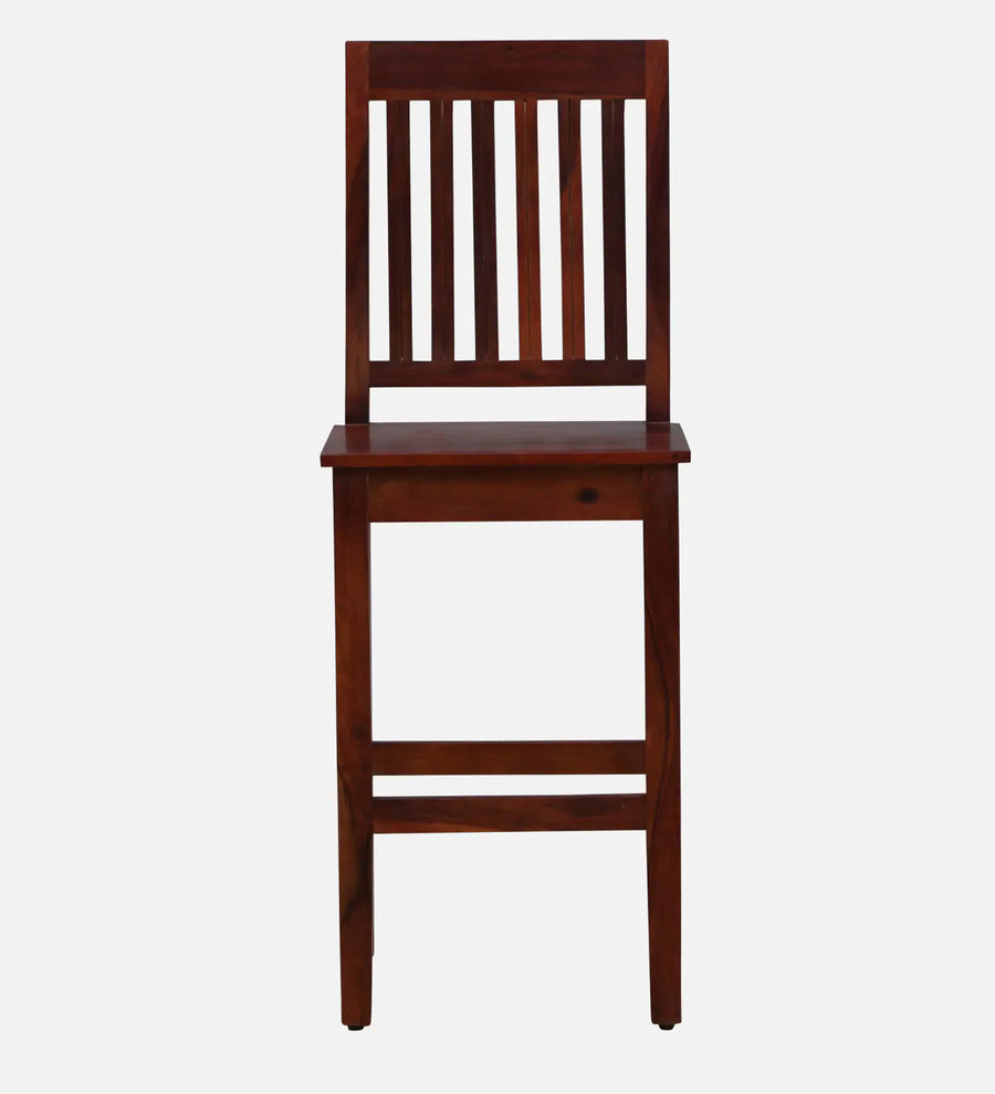 Eva Sheesham Wood Bar Stool In Honey Oak Finish - Febonic Living