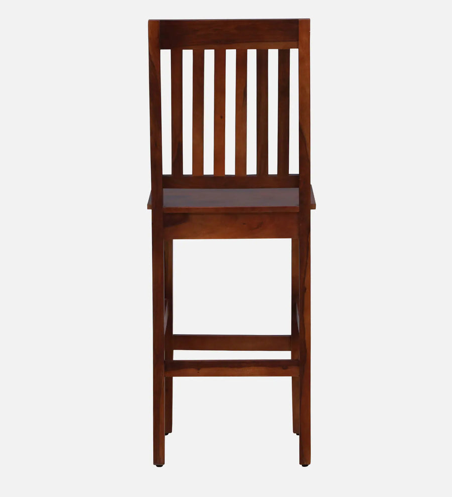 Eva Sheesham Wood Bar Stool In Honey Oak Finish - Febonic Living