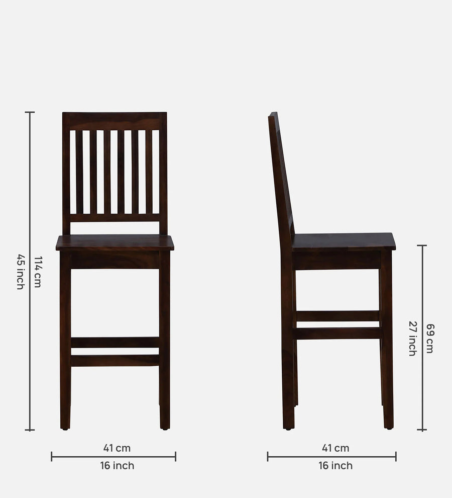 Eva Sheesham Wood Bar Stool In Provincial Teak Finish - Febonic Living