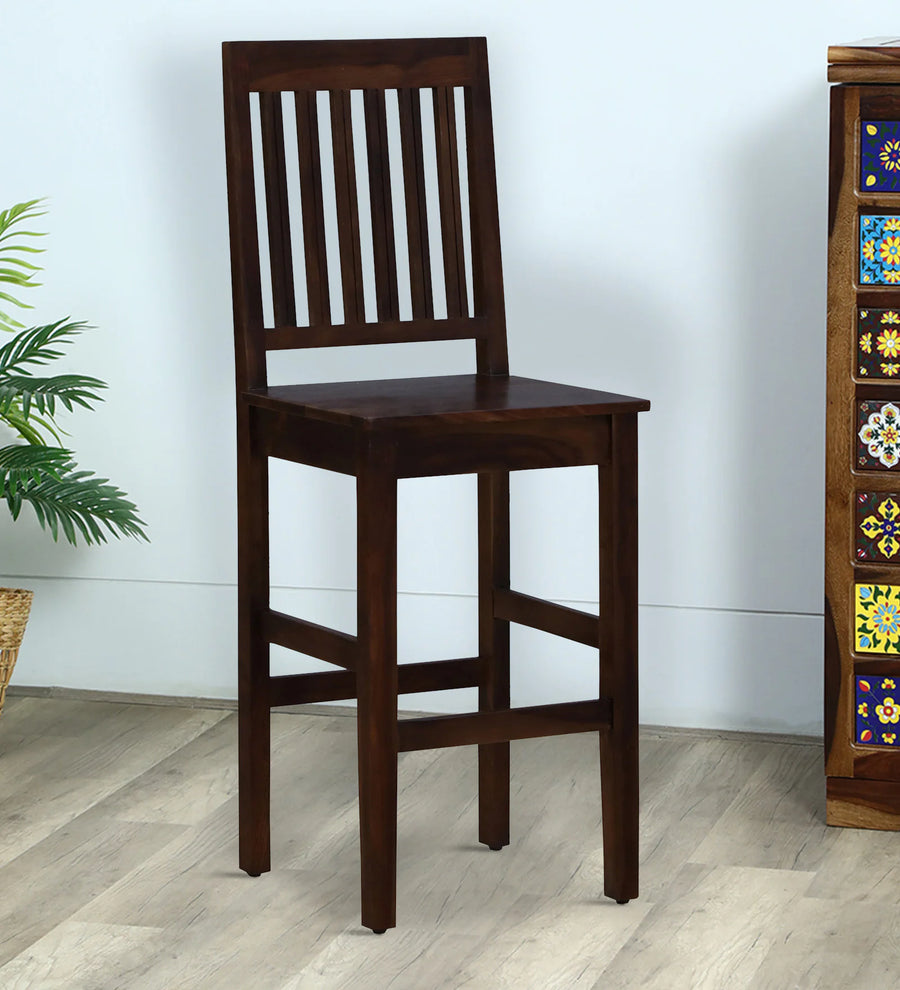 Eva Sheesham Wood Bar Stool In Provincial Teak Finish - Febonic Living