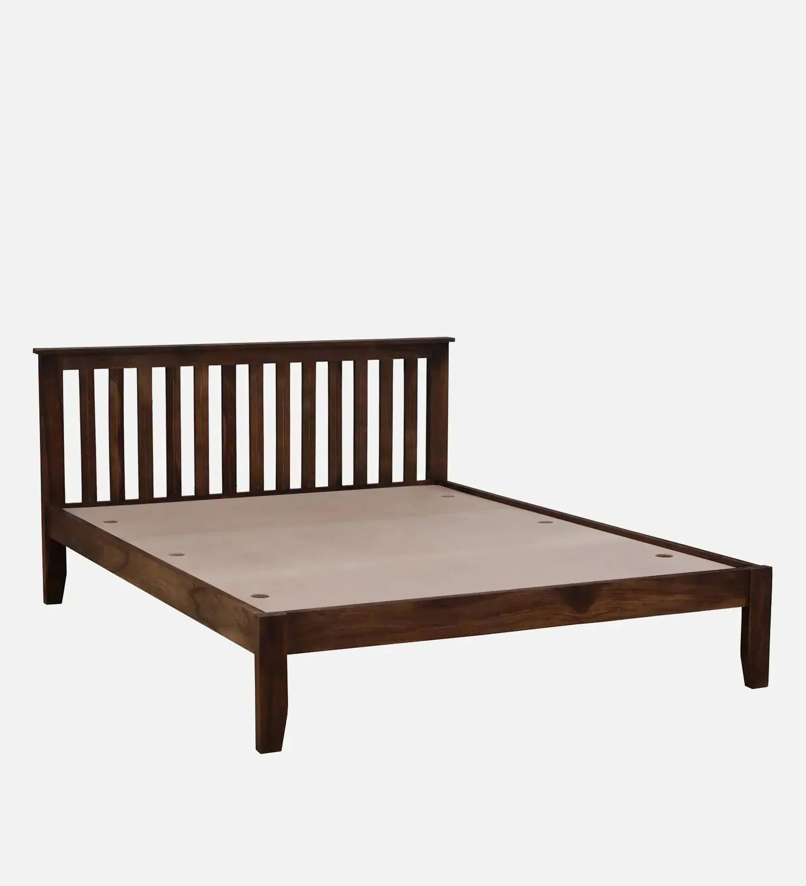 Remi Sheesham Wood Queen Size Bed ( 60 X 72 ) In Provincial Teak Finish - Febonic Living
