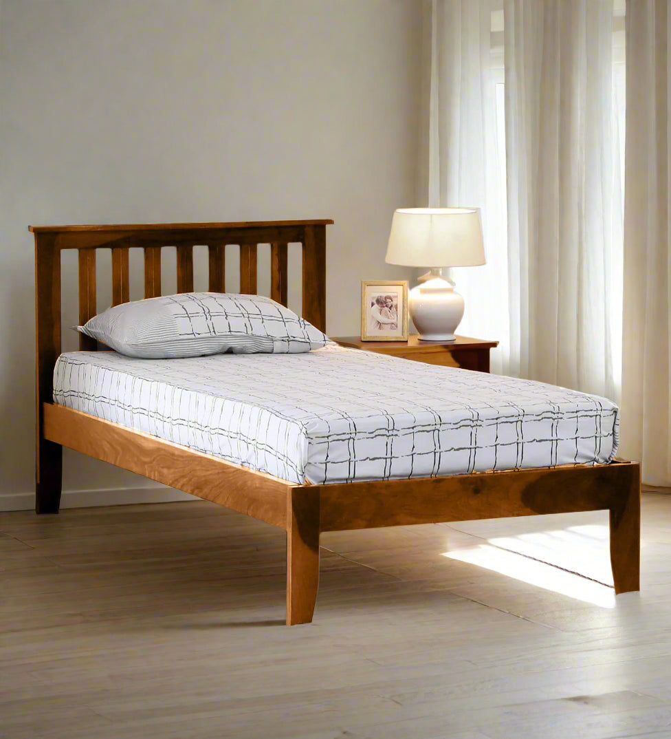 Remi Sheesham Wood Single Bed In Rustic Teak Finish - Febonic Living