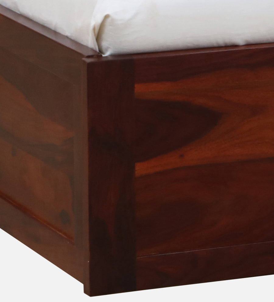 Remi Sheesham Wood Queen Size Bed In Honey Oak Finish With Box Storage - Febonic Living