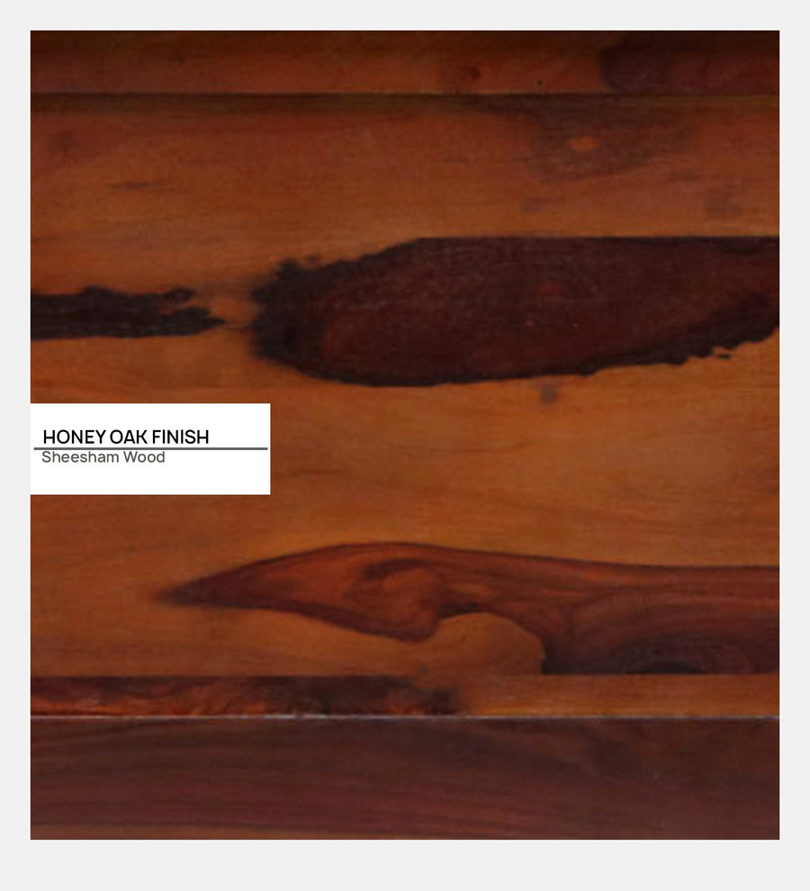 Remi Sheesham Wood King Size Bed In Honey Oak Finish With Box Storage - Febonic Living