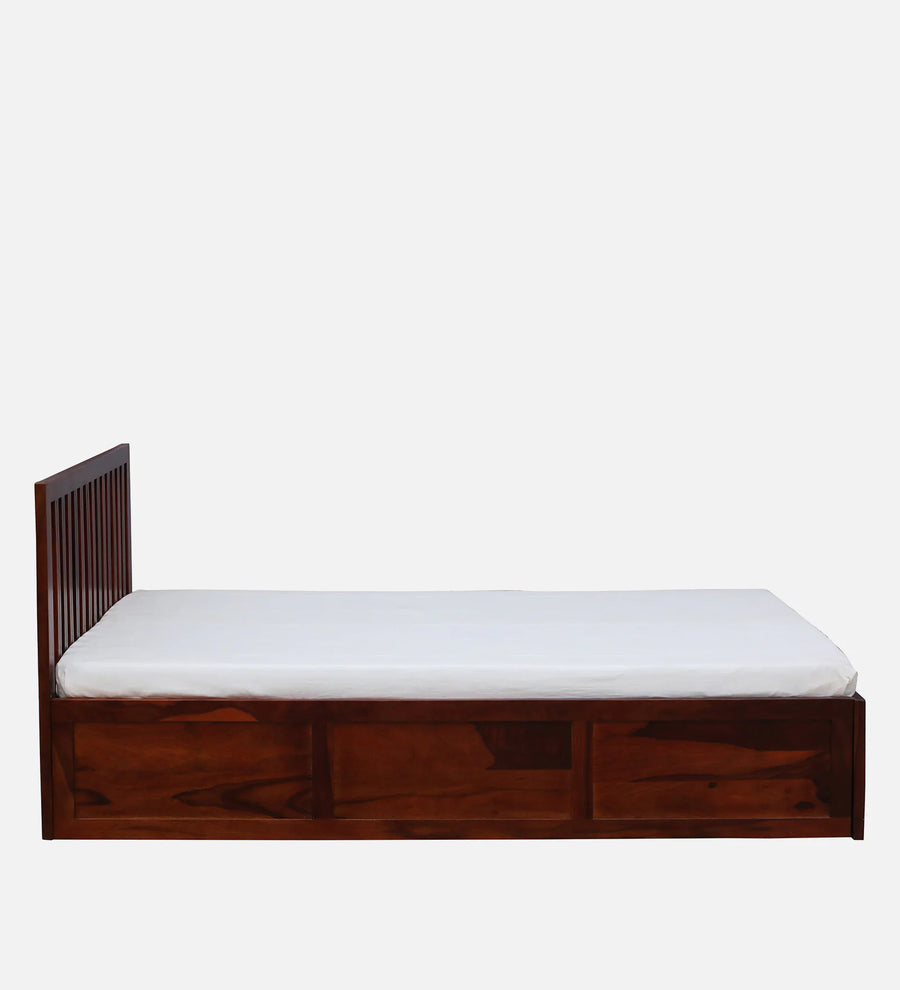 Remi Sheesham Wood Queen Size Bed In Honey Oak Finish With Box Storage - Febonic Living