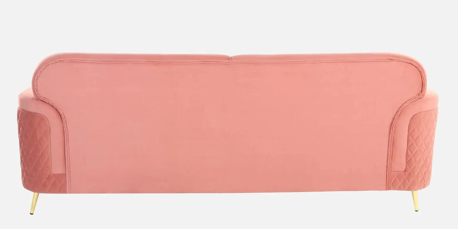 Ezren Velvet 3 Seater Sofa In Blush Pink Color - Febonic Living