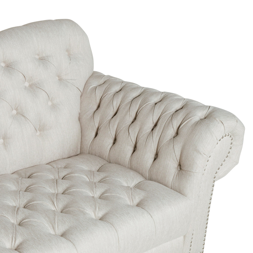 Wasta Fabric 3 Seater Sofa In Ivory Cream Colour