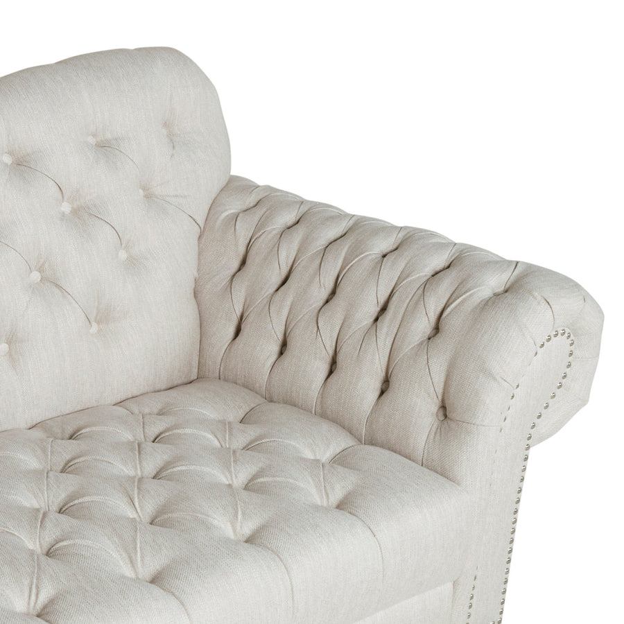 Wasta Fabric 3 Seater Sofa In Ivory Cream Colour - Febonic Living
