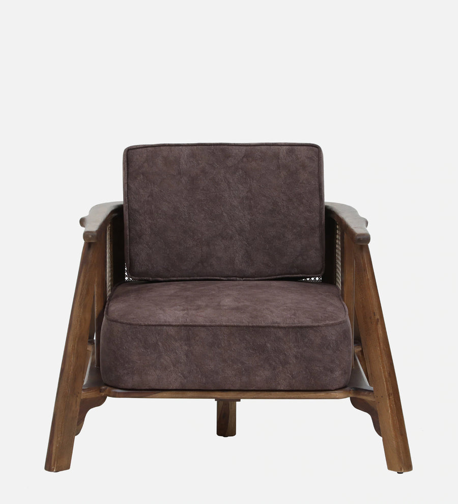 Milini Sheesham Wood 1 Seater Sofa In Brown Colour - Febonic Living
