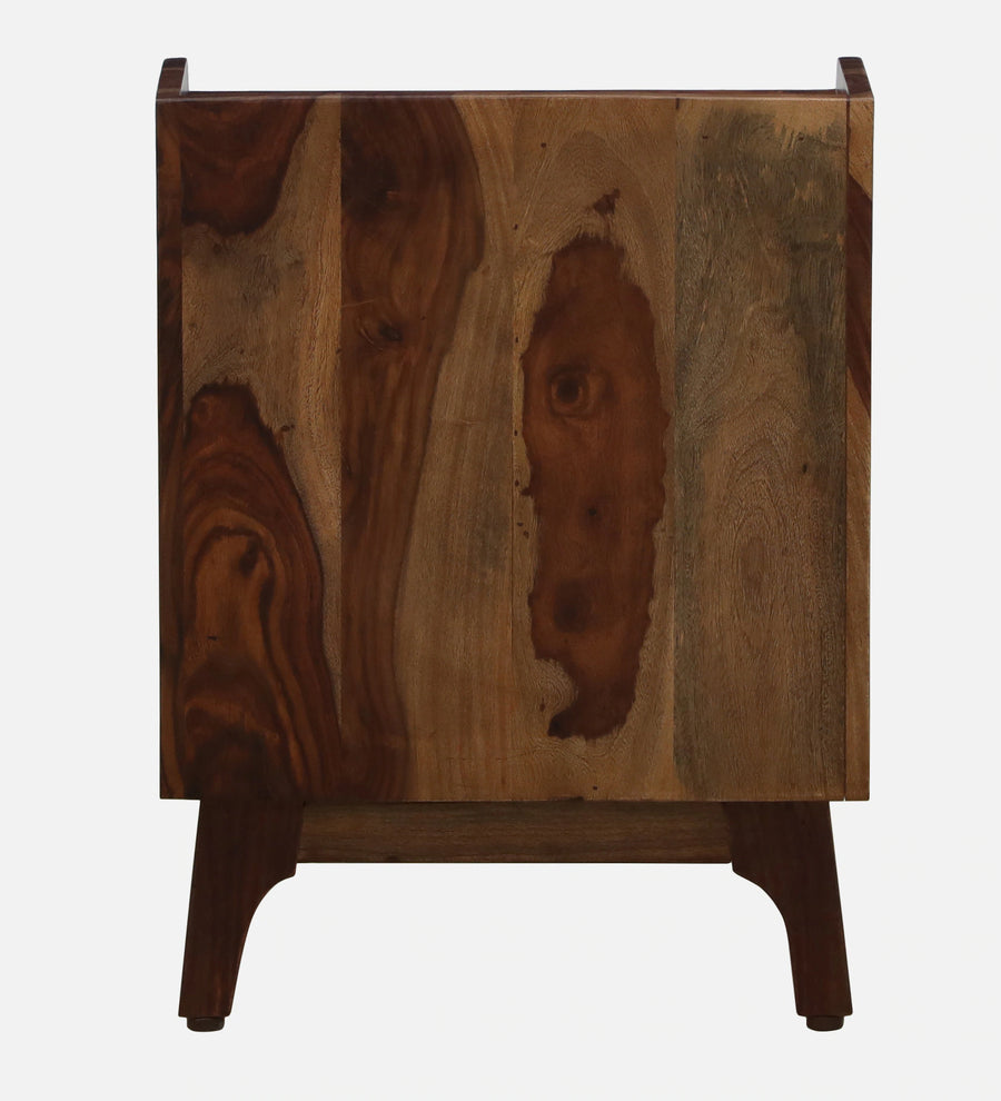 Milini Sheesham Wood Bedside Table With Drawer And Shelve In Provincial Teak Finish - Febonic Living