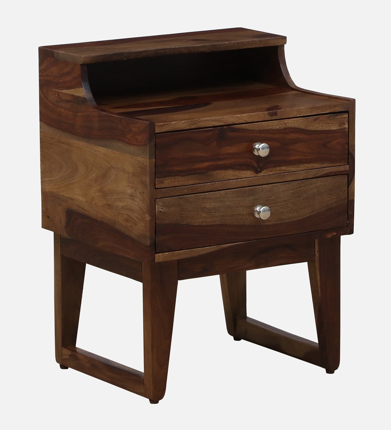 Milini Sheesham Wood Bedside Table With Drawer In Provincial Teak Finish - Febonic Living