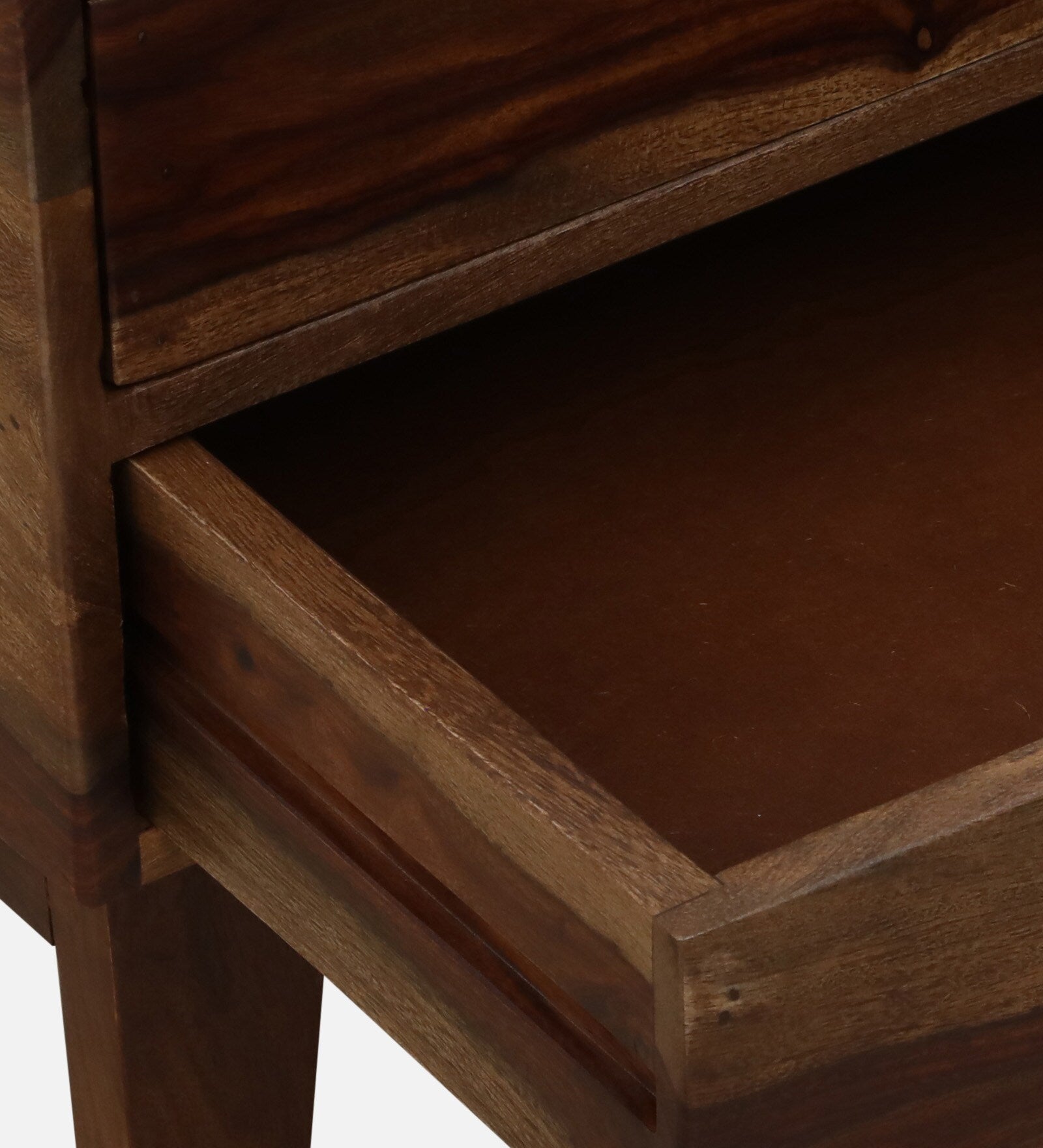 Milini Sheesham Wood Bedside Table With Drawer In Provincial Teak Finish - Febonic Living
