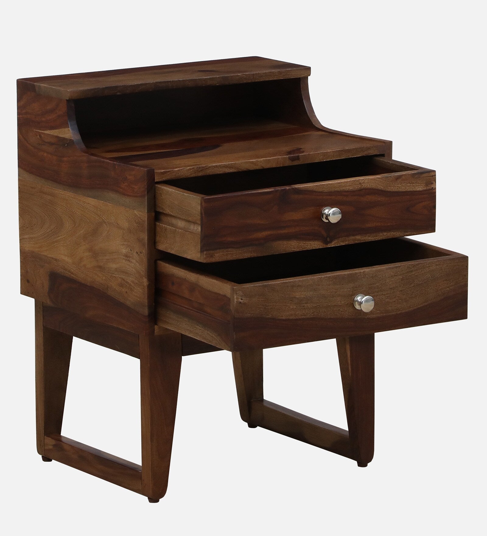 Milini Sheesham Wood Bedside Table With Drawer In Provincial Teak Finish - Febonic Living