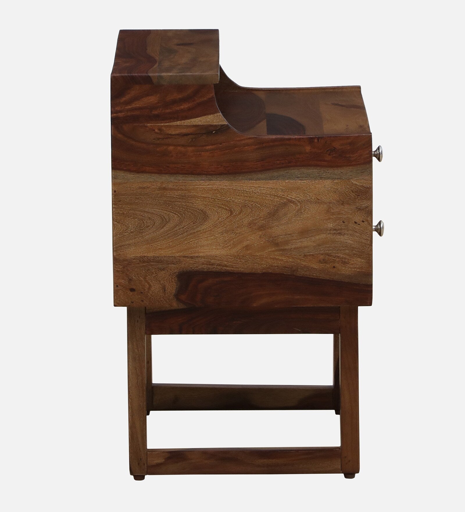 Milini Sheesham Wood Bedside Table With Drawer In Provincial Teak Finish - Febonic Living