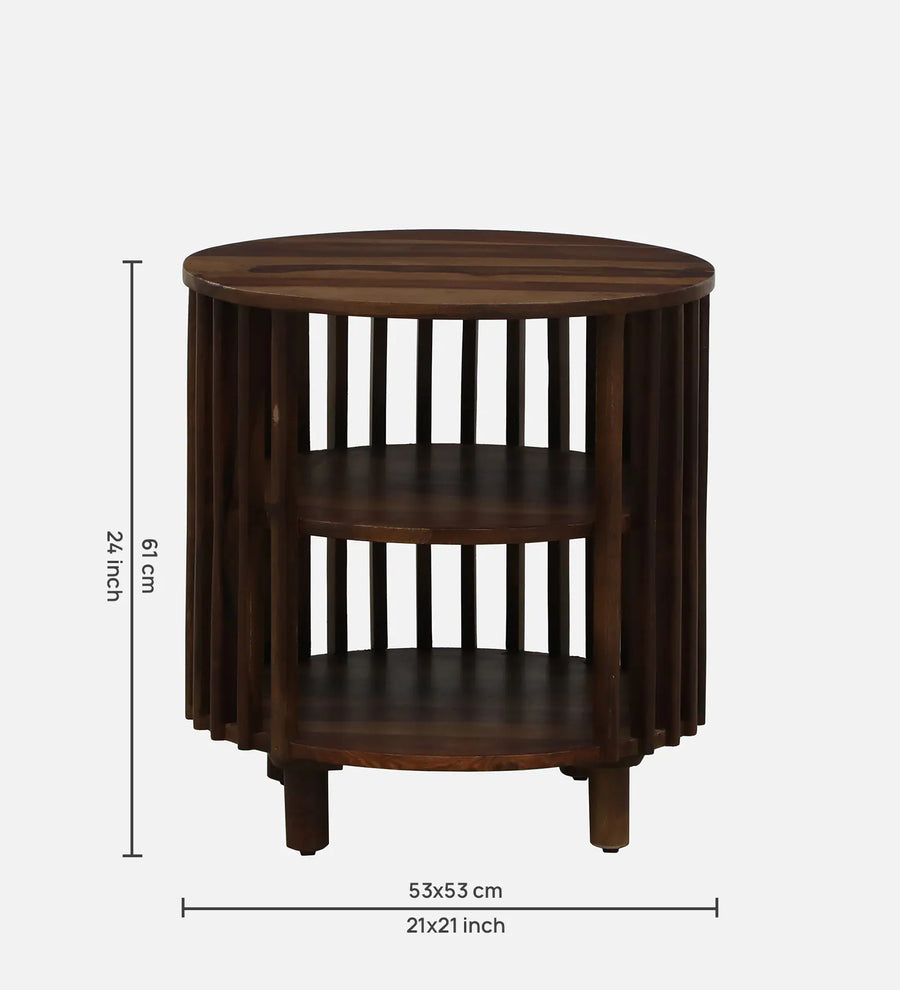 Humta Sheesham Wood End Table In Provincial Teak Finish - Febonic Living