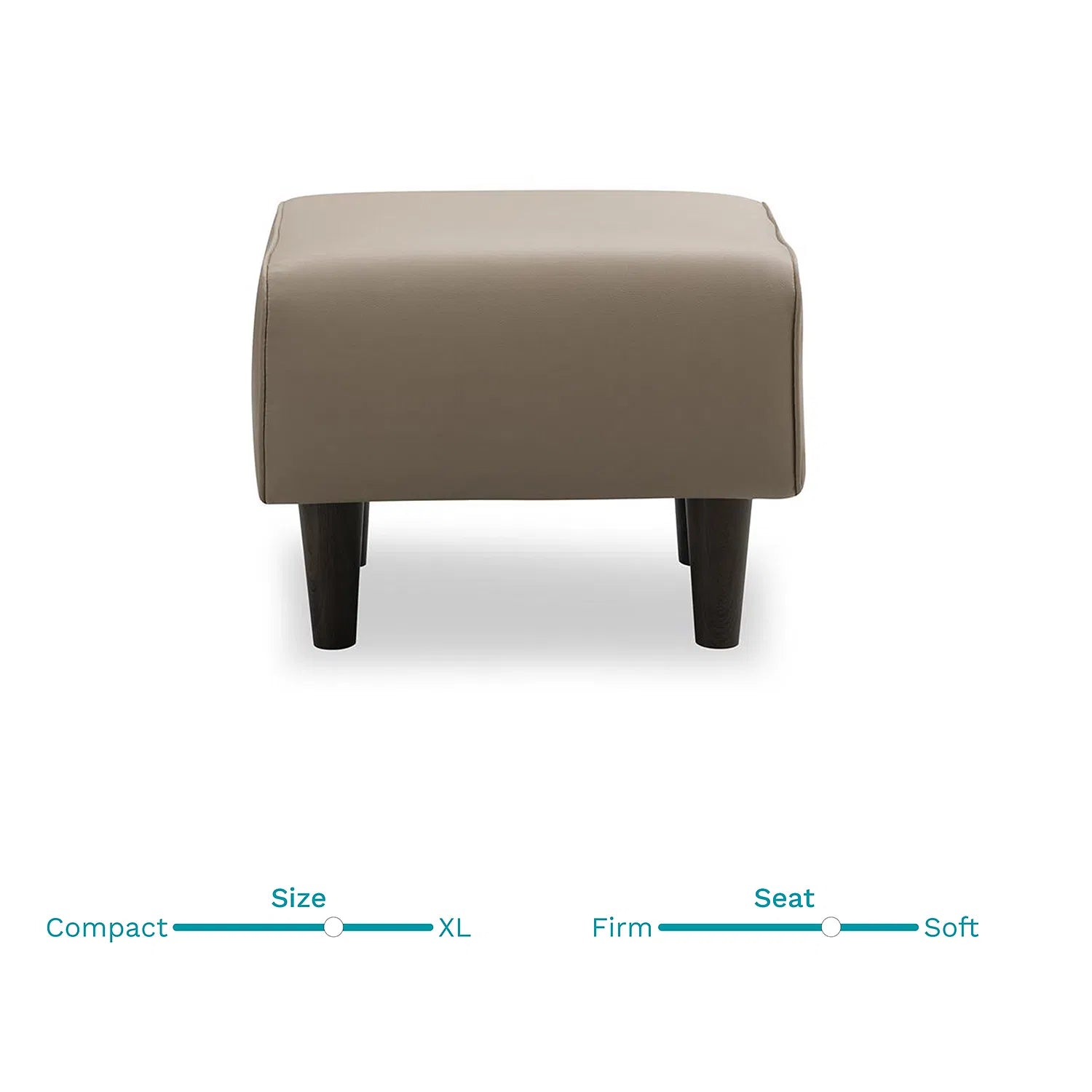 Ella Leatherette Stool In Beige Colour - Febonic Living