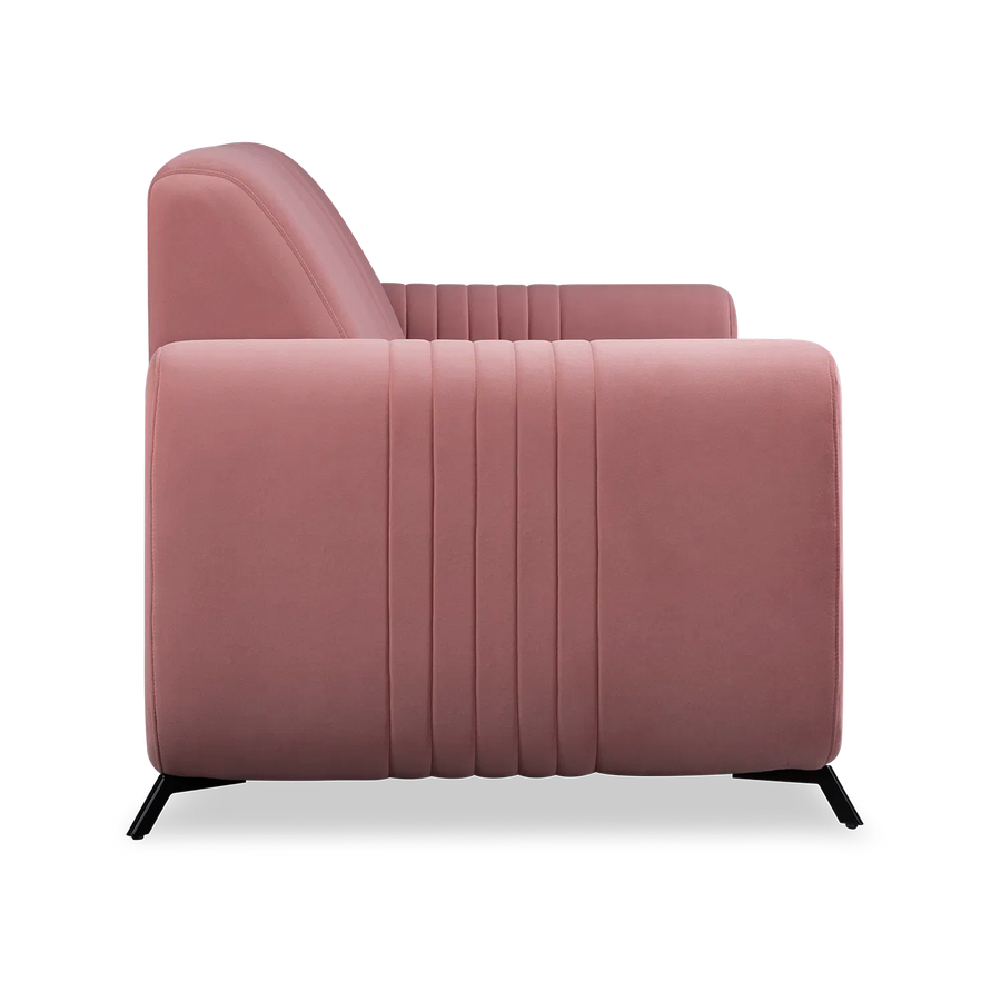 Helio Velvet 3 Seater Sofa In Millennial Pink Colour - Febonic Living