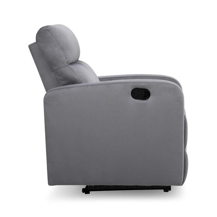 Zest Fabric 1 Seater Motorized Recliner In Concrete Grey Colour - Febonic Living