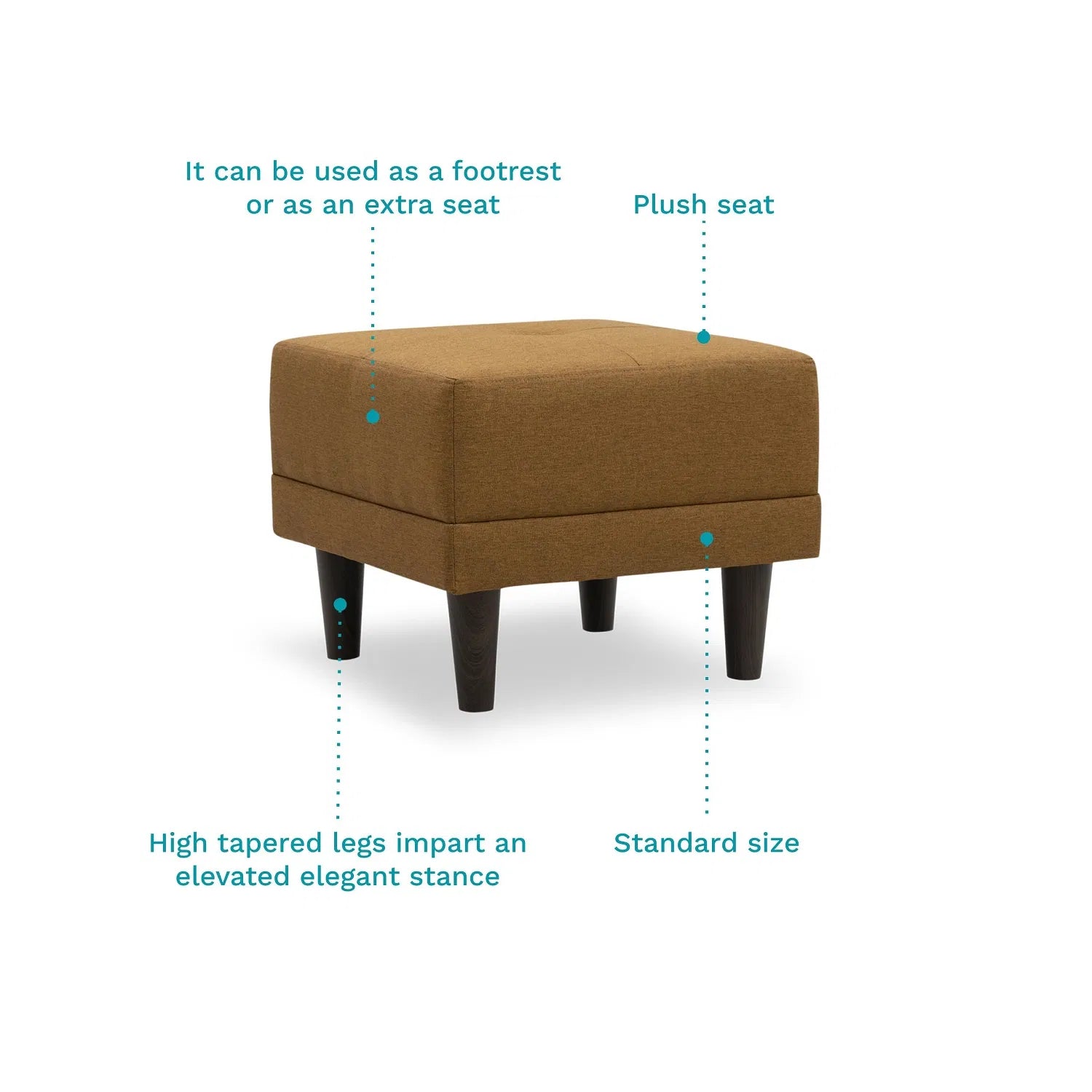 Noha Fabric Stool In Orange Colour - Febonic Living