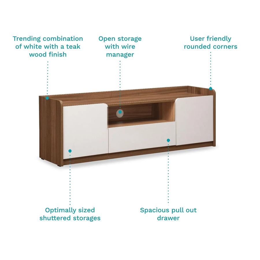 Devric TV Unit In Oral Walnut Finish - Febonic Living