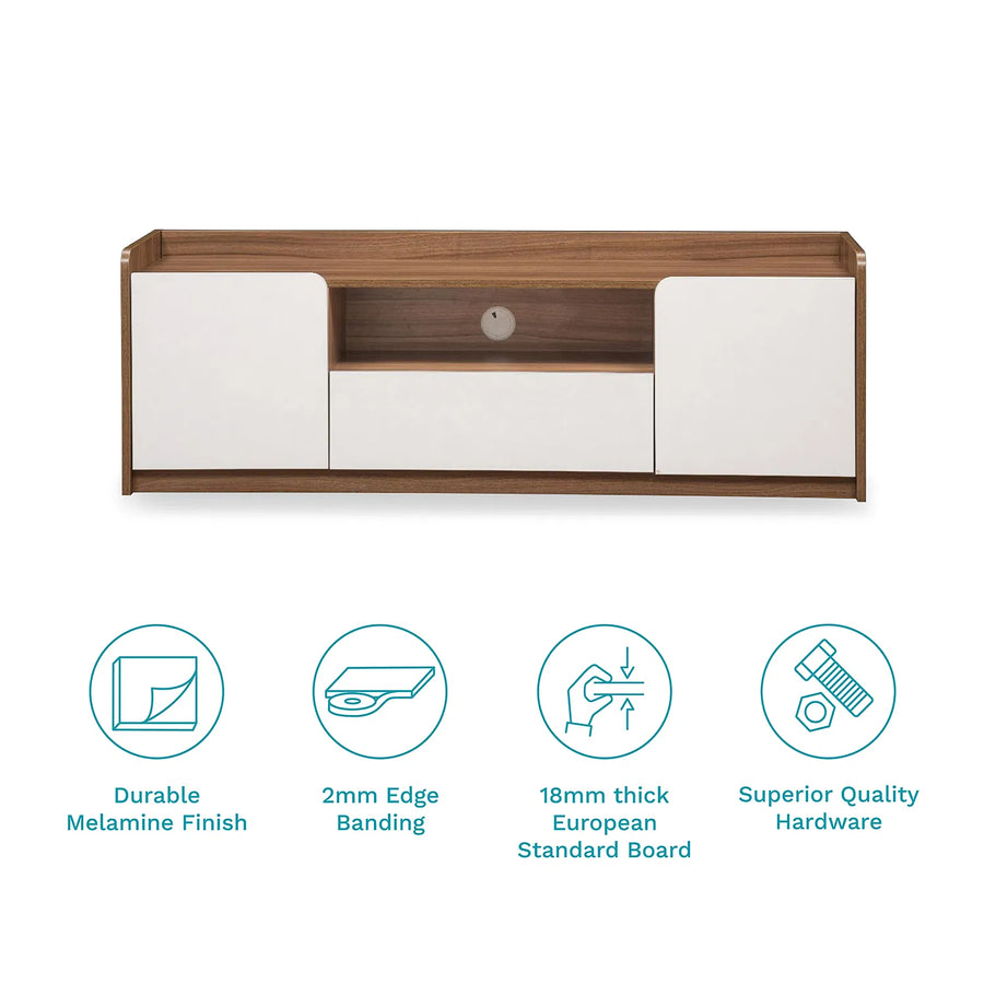 Devric TV Unit In Oral Walnut Finish - Febonic Living