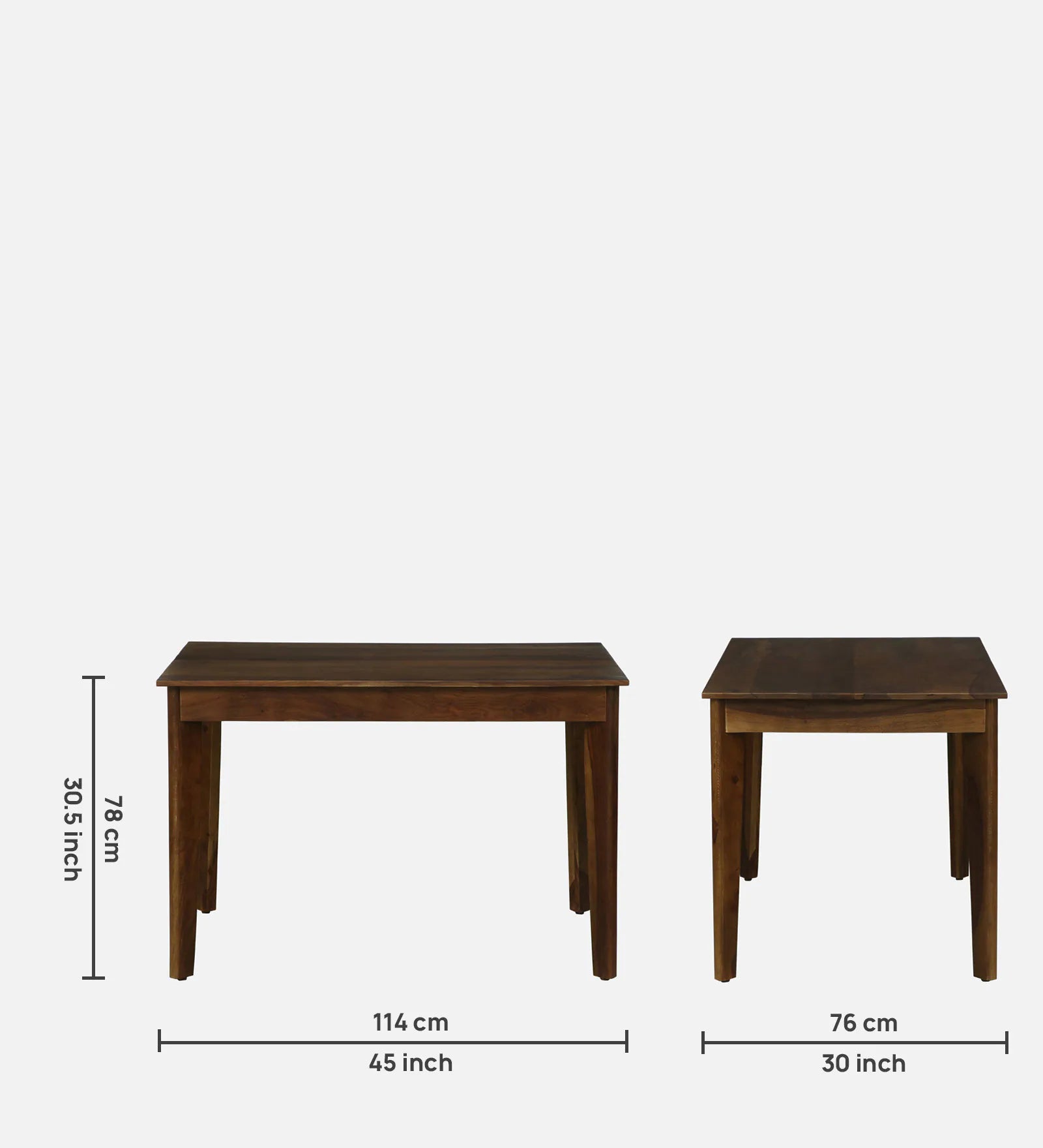 Gistel Sheesham Wood 4 Seater Dining Table In Provincial Teak Finish - Febonic Living