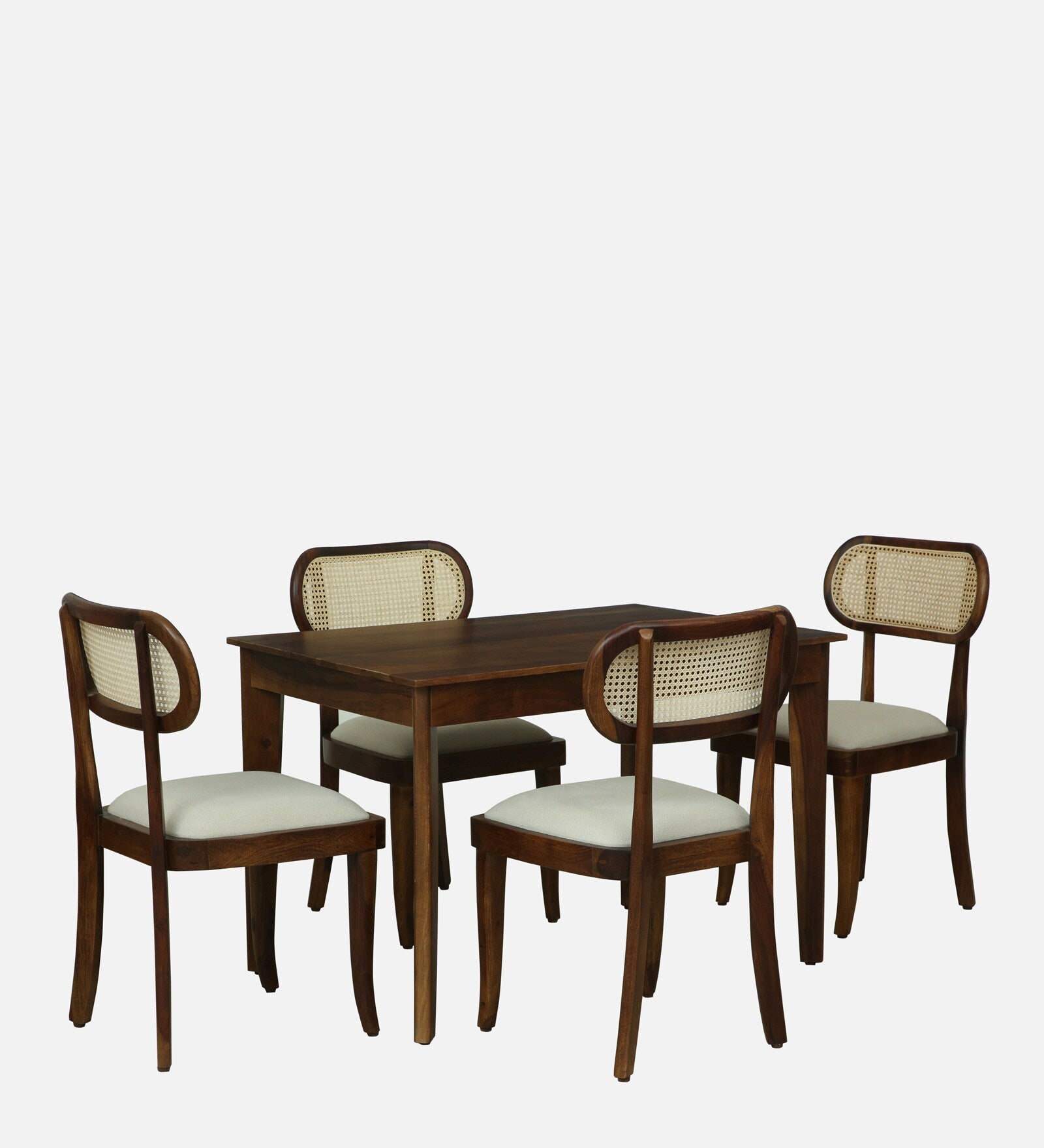 Gistel Sheesham Wood 4 Seater Dining Set In Provincial Teak Finish - Febonic Living