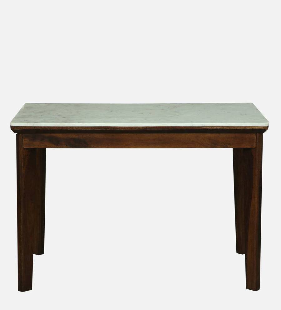 Gistel Sheesham Wood 4 Seaters Dining Set With Marble Top In Provincial Teak Finish - Febonic Living