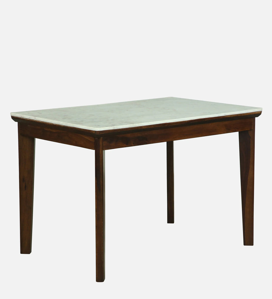 Gistel Sheesham Wood 4 Seaters Dining Set With Marble Top In Provincial Teak Finish - Febonic Living